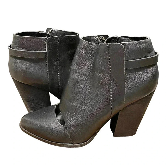 Joe’s Leather Upper Black Heel Boots Women Size 6.5 - Picture 1 of 7